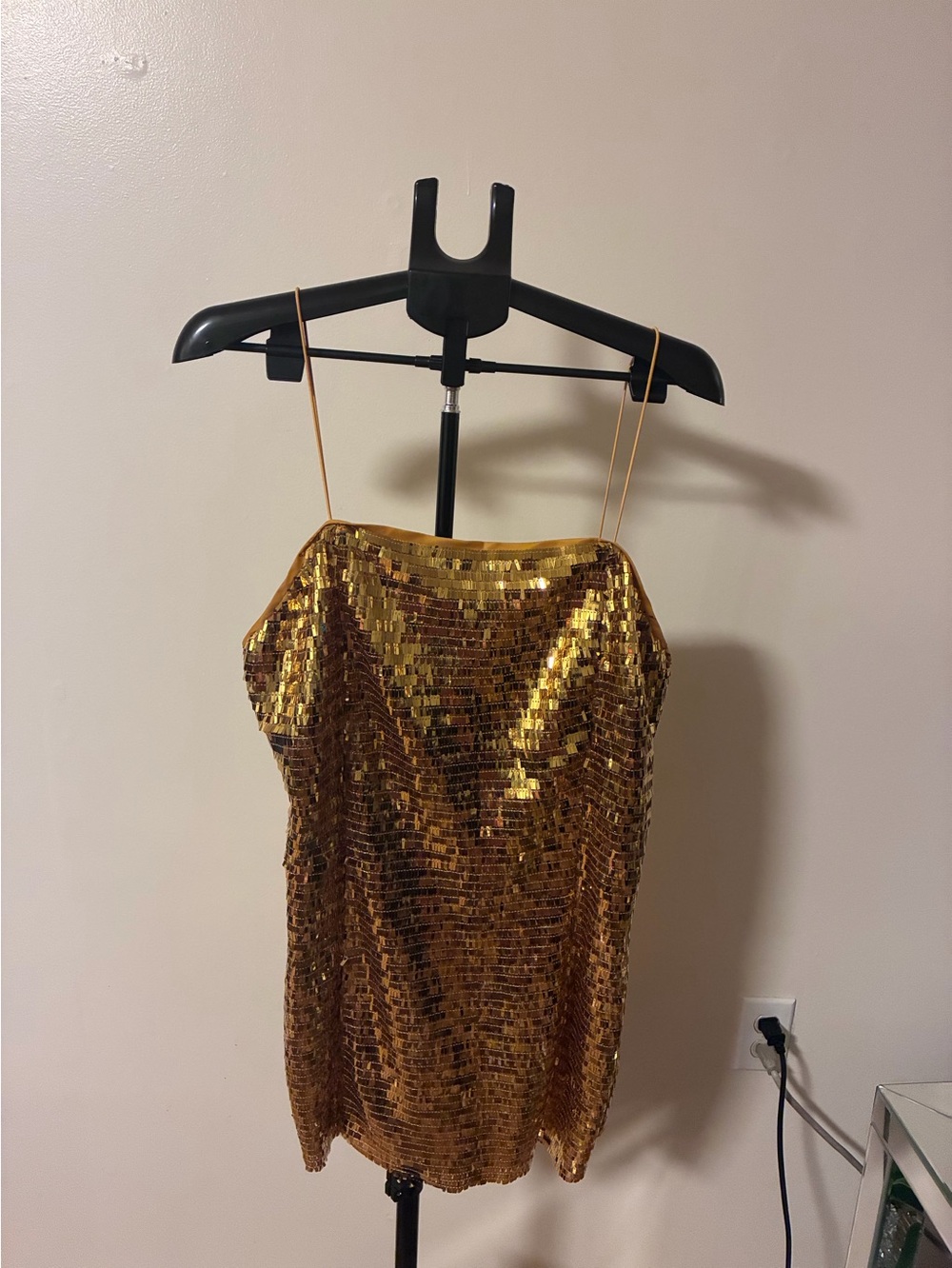 Gold Metallic Mini Dress